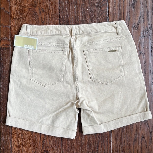 New Michael Kors Shorts Women’s Size 6 “Sand” Khaki Denim - Picture 3 of 4